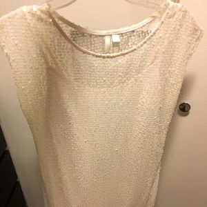 LC Lauren Conrad white sequin dress